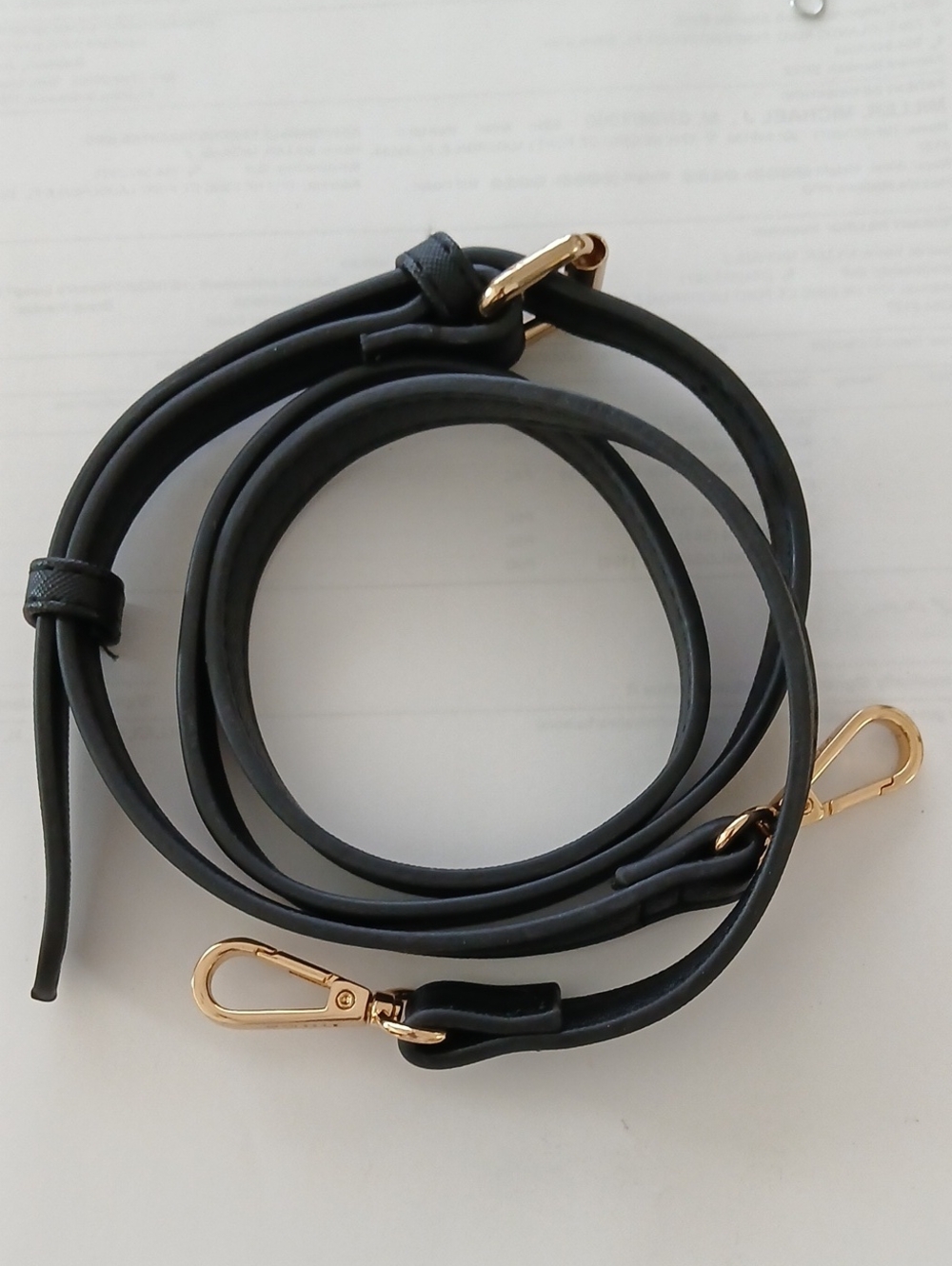 Black Strap Gold Hardware Replacement Crossbody Bag Strap